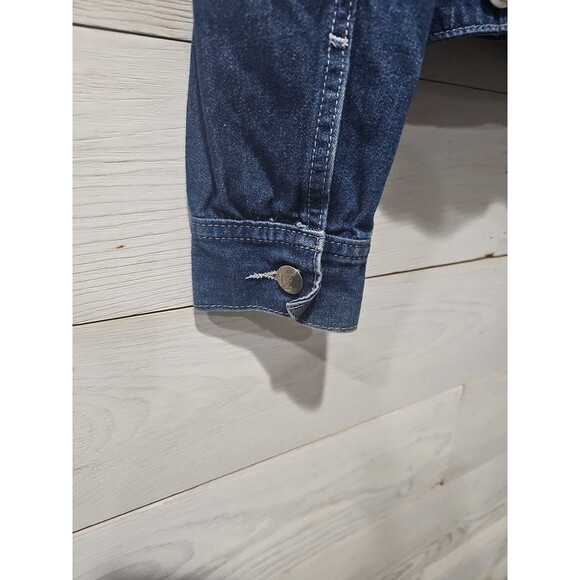 VTG Baby Phat Embroidered Cat Logo Denim Blue Jean Jacket Size M Dark Wash - Picture 2 of 9